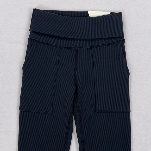 Aerie Offline Womens Fold Over Ribbed Flare Legging Small Black - Picture 6 of 16